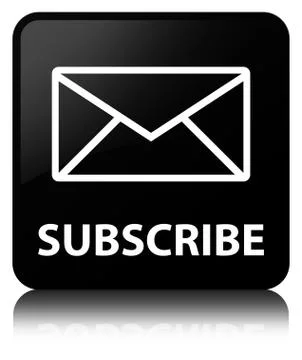 Subscribe (email icon) black square button Illustrazione stock
