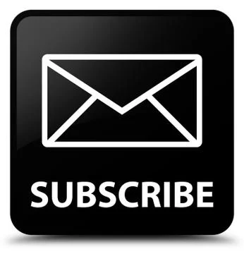 Subscribe (email icon) black square button Stock Illustration
