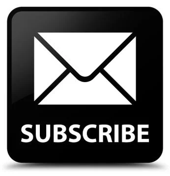 Subscribe (email icon) black square button Illustrazione stock