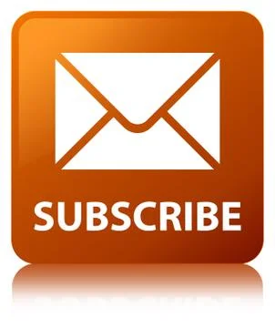 Subscribe (email icon) brown square button Illustrazione stock