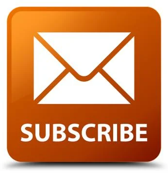 Subscribe (email icon) brown square button Illustrazione stock
