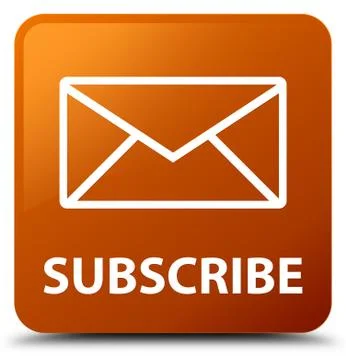 Subscribe (email icon) brown square button Illustrazione stock