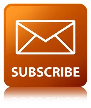 Subscribe (email icon) brown square button Stock Illustration