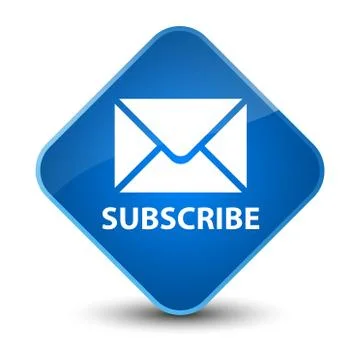 Subscribe (email icon) elegant blue diamond button Stock Illustration