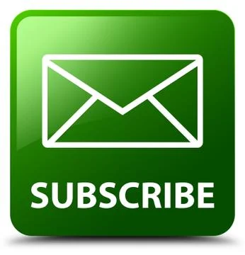 Subscribe (email icon) green square button Illustrazione stock