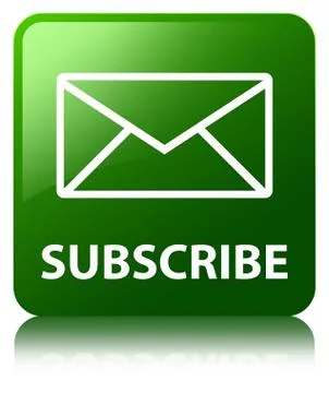 Subscribe (email icon) green square button Illustrazione stock