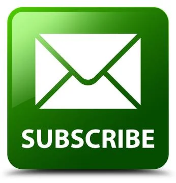 Subscribe (email icon) green square button Illustrazione stock