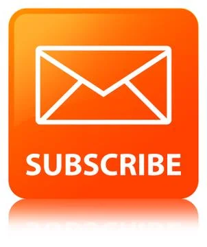 Subscribe (email icon) orange square button Stock Illustration