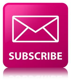 Subscribe (email icon) pink square button Illustrazione stock