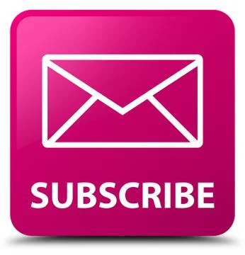 Subscribe (email icon) pink square button Illustrazione stock