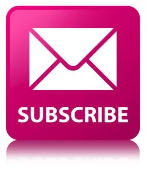 Subscribe (email icon) pink square button Stock Illustration