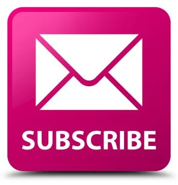 Subscribe (email icon) pink square button Stock Illustration