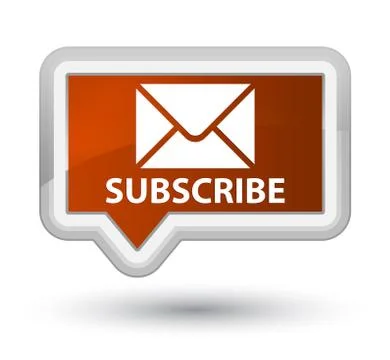 Subscribe (email icon) prime brown banner button Stock Illustration