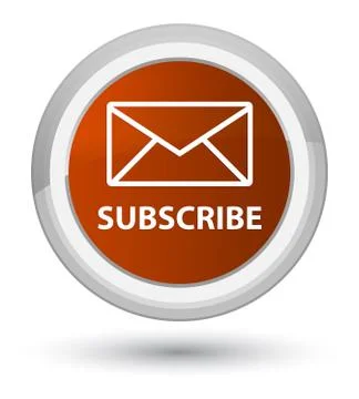 Subscribe (email icon) prime brown round button Stock Illustration
