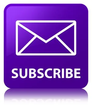 Subscribe (email icon) purple square button Stock Illustration