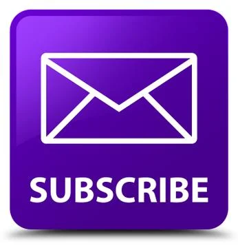 Subscribe (email icon) purple square button Stock Illustration