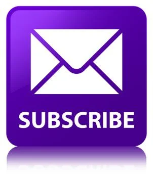 Subscribe (email icon) purple square button Stock Illustration