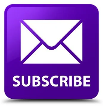 Subscribe (email icon) purple square button Stock Illustration