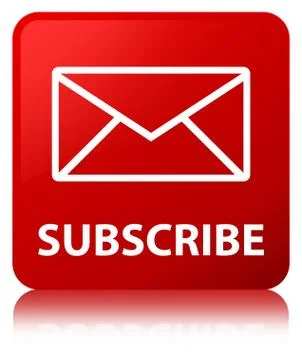 Subscribe (email icon) red square button Stock Illustration