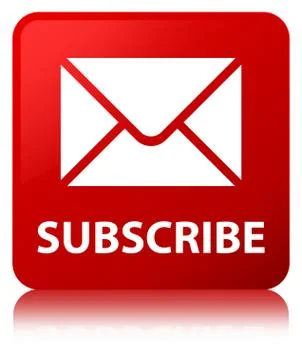 Subscribe (email icon) red square button Illustrazione stock