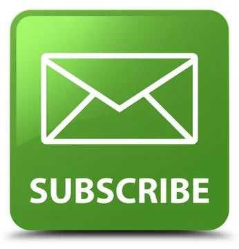 Subscribe (email icon) soft green square button Stock Illustration