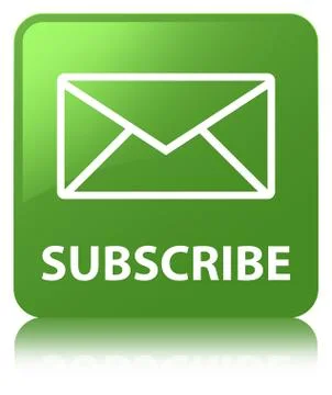 Subscribe (email icon) soft green square button Stock Illustration
