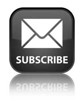 Subscribe (email icon) special black square button Illustrazione stock
