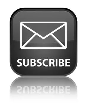 Subscribe (email icon) special black square button Illustrazione stock