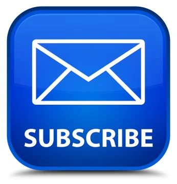 Subscribe (email icon) special blue square button Stock Illustration
