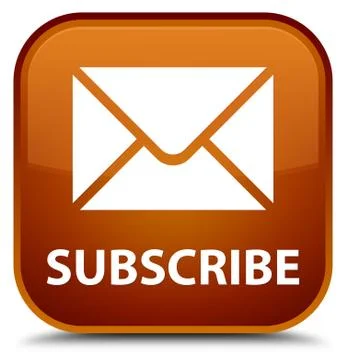 Subscribe (email icon) special brown square button Stock Illustration
