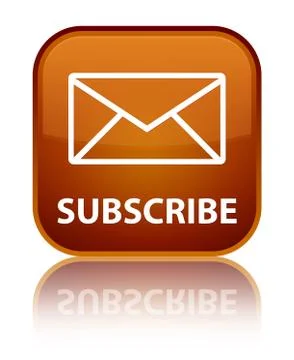 Subscribe (email icon) special brown square button Illustrazione stock
