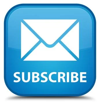 Subscribe (email icon) special cyan blue square button Illustrazione stock