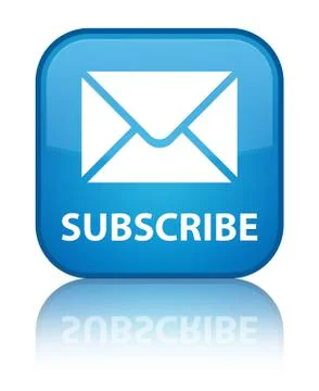 Subscribe (email icon) special cyan blue square button Stock Illustration