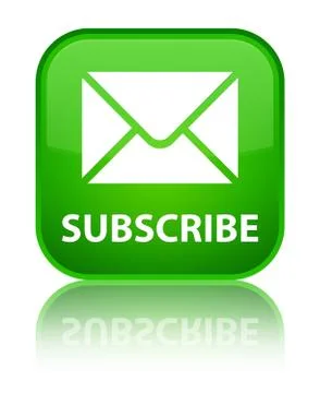 Subscribe (email icon) special green square button Illustrazione stock