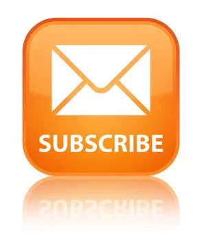 Subscribe (email icon) special orange square button Stock Illustration