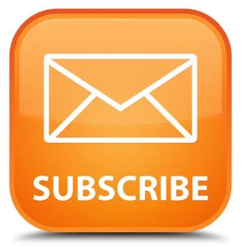 Subscribe (email icon) special orange square button Illustrazione stock