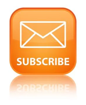 Subscribe (email icon) special orange square button Stock Illustration