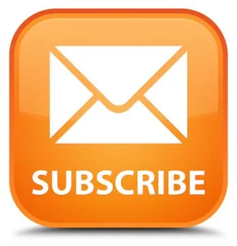 Subscribe (email icon) special orange square button Stock Illustration