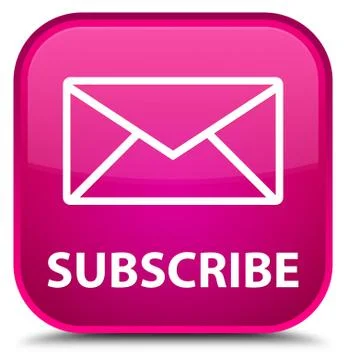 Subscribe (email icon) special pink square button Illustrazione stock