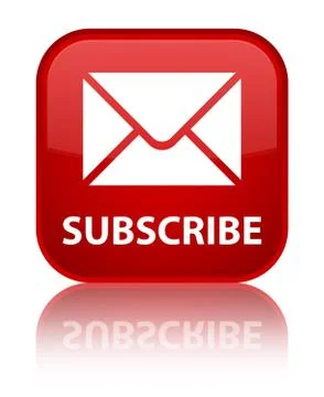 Subscribe (email icon) special red square button Illustrazione stock