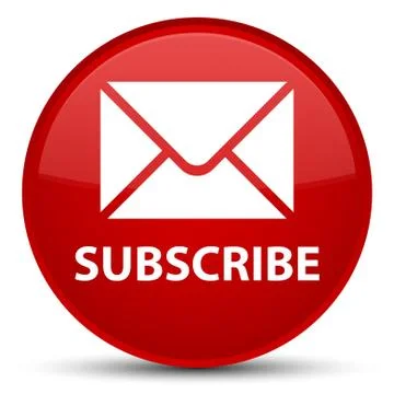 Subscribe (email icon) special red round button Stock Illustration