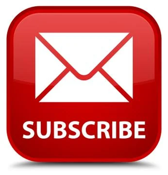 Subscribe (email icon) special red square button Illustrazione stock