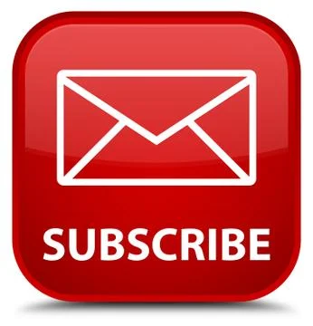 Subscribe (email icon) special red square button Stock Illustration