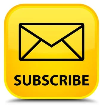Subscribe (email icon) special yellow square button Stock Illustration