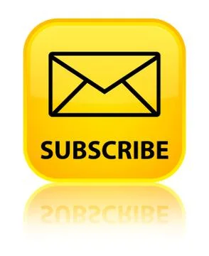 Subscribe (email icon) special yellow square button Illustrazione stock