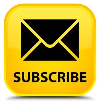 Subscribe (email icon) special yellow square button Illustrazione stock