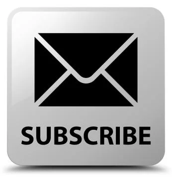 Subscribe (email icon) white square button Stock Illustration
