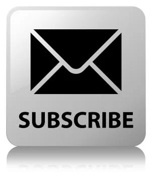 Subscribe (email icon) white square button Illustrazione stock