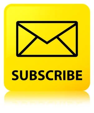 Subscribe (email icon) yellow square button Illustrazione stock