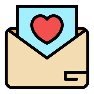 Subscribe envelope icon color outline vector Stock Illustration